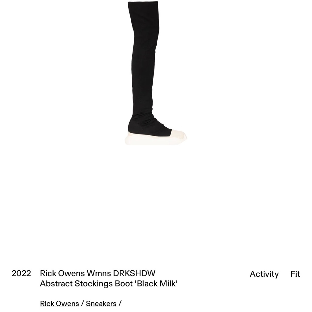 Rick Owens Black Abstract Stockings Boot